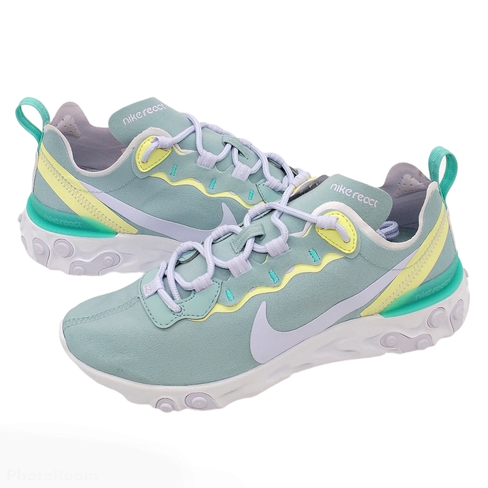 Nike React Element 55 Running Sneakers Teal White Women's Size 6.5 BQ2728-301